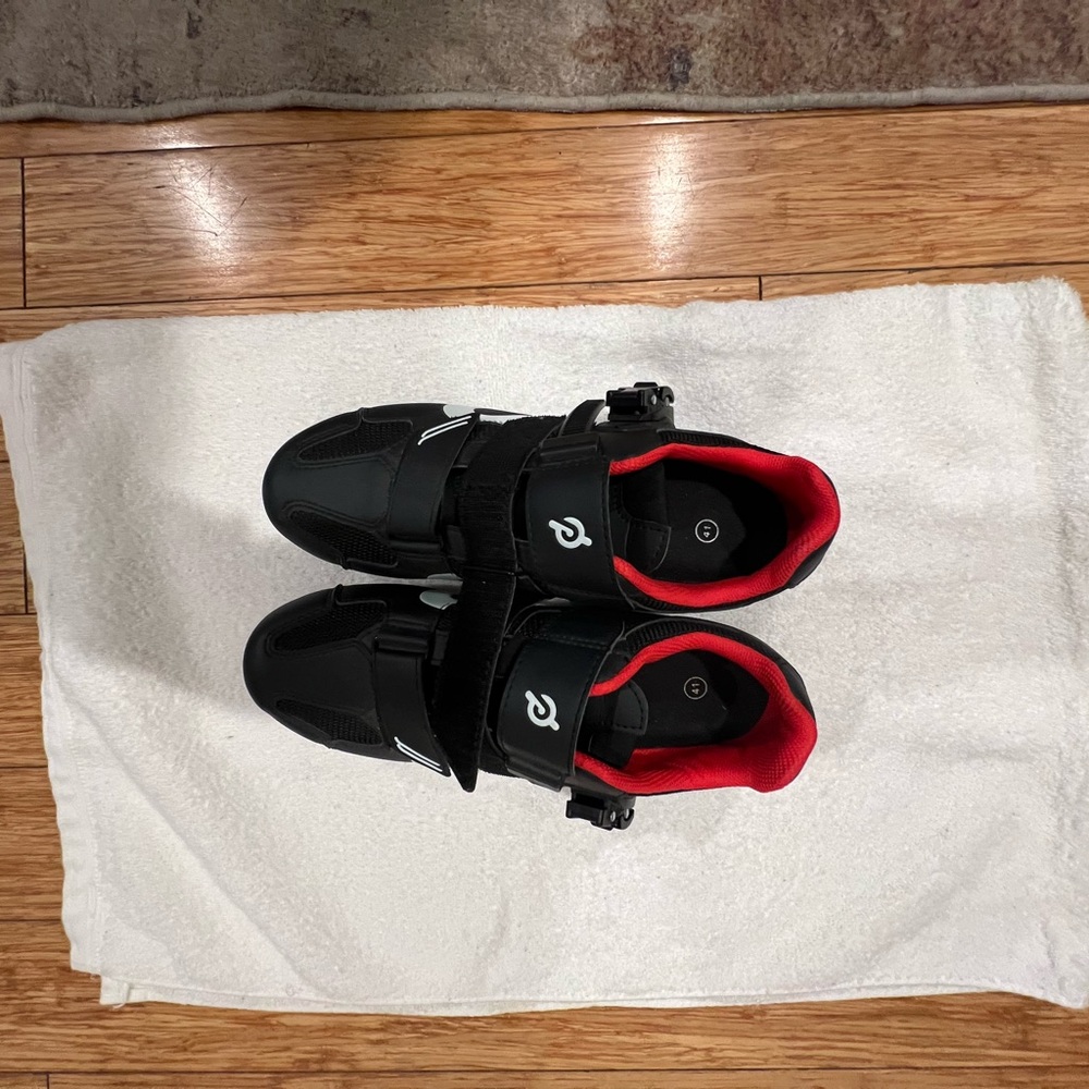 Peloton Black and Red Women's Cycling Shoes